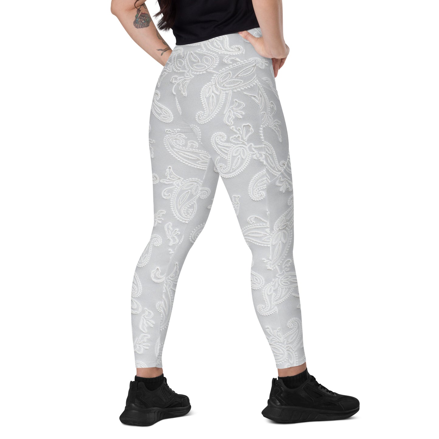 Fabric Sigils Women's Recycled Crossover Leggings With Pockets - FLAKOUT