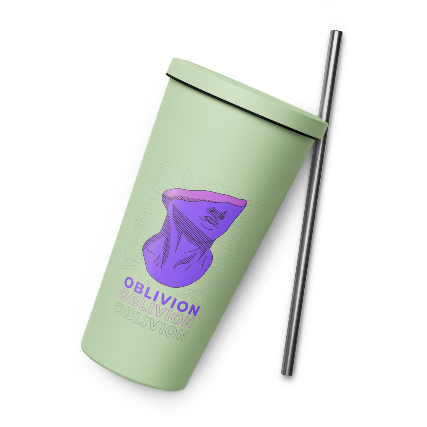 Violet Veil Of Oblivion Insulated Tumbler With A Straw - FLAKOUT