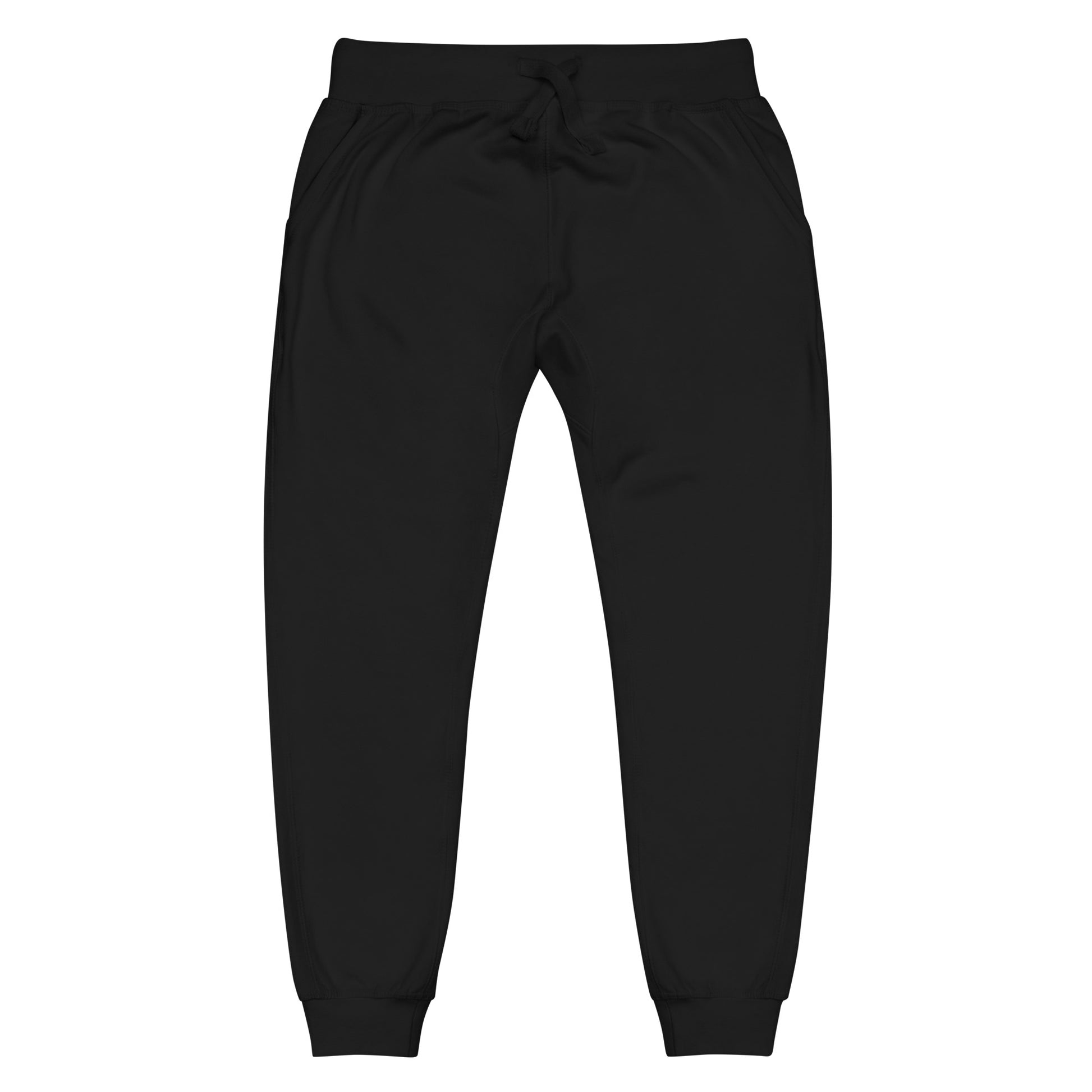 FLAKOUT Logo Back Leg Unisex Fleece Sweatpants - Black - FLAKOUT