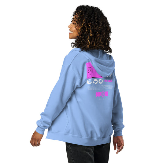 Flakout. Heavy Harmony Fusion Zip Hoodie - Carolina Blue - FLAKOUT