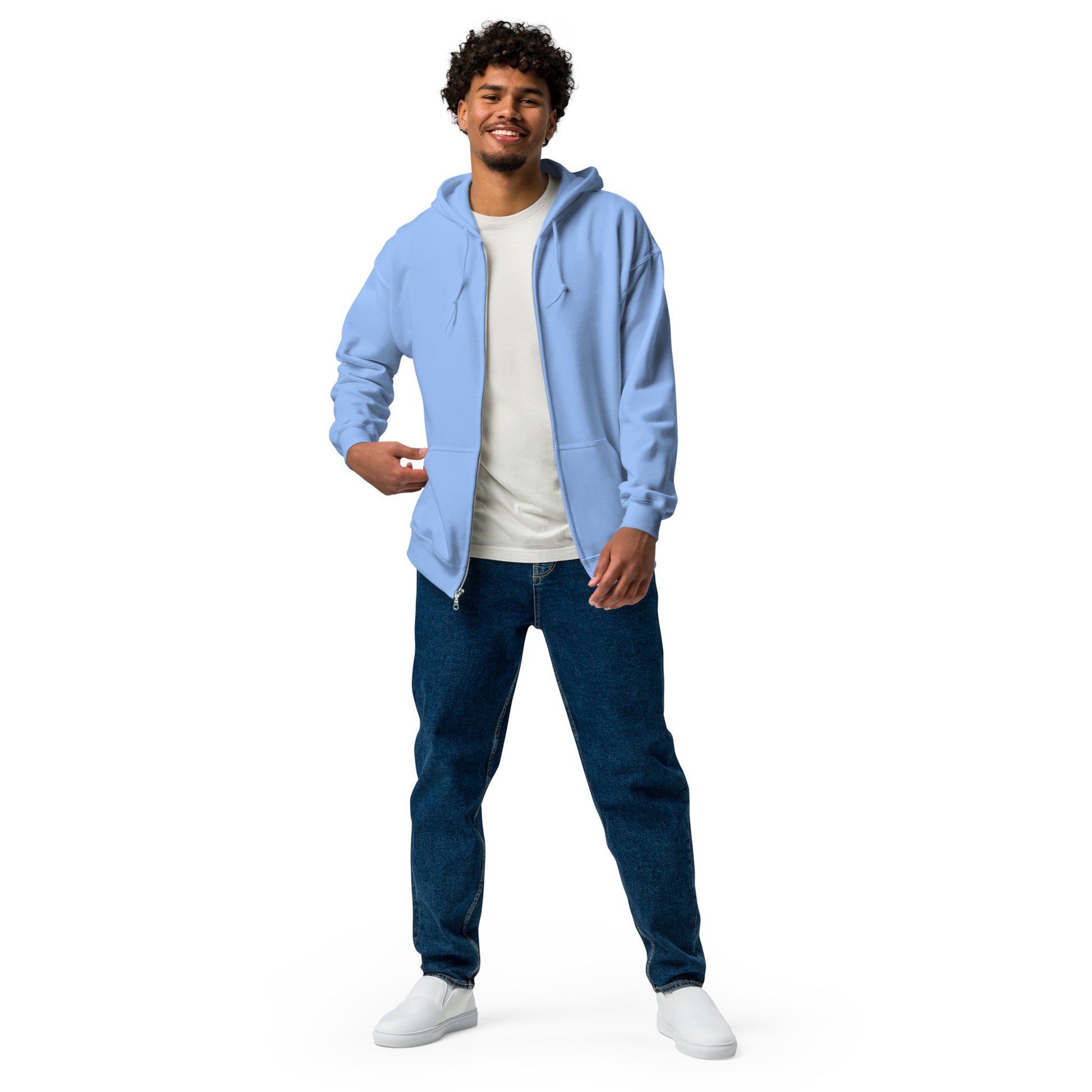 Nebuluxe Brilliance Heavy Harmony Fusion Zip Hoodie - Carolina Blue - FLAKOUT