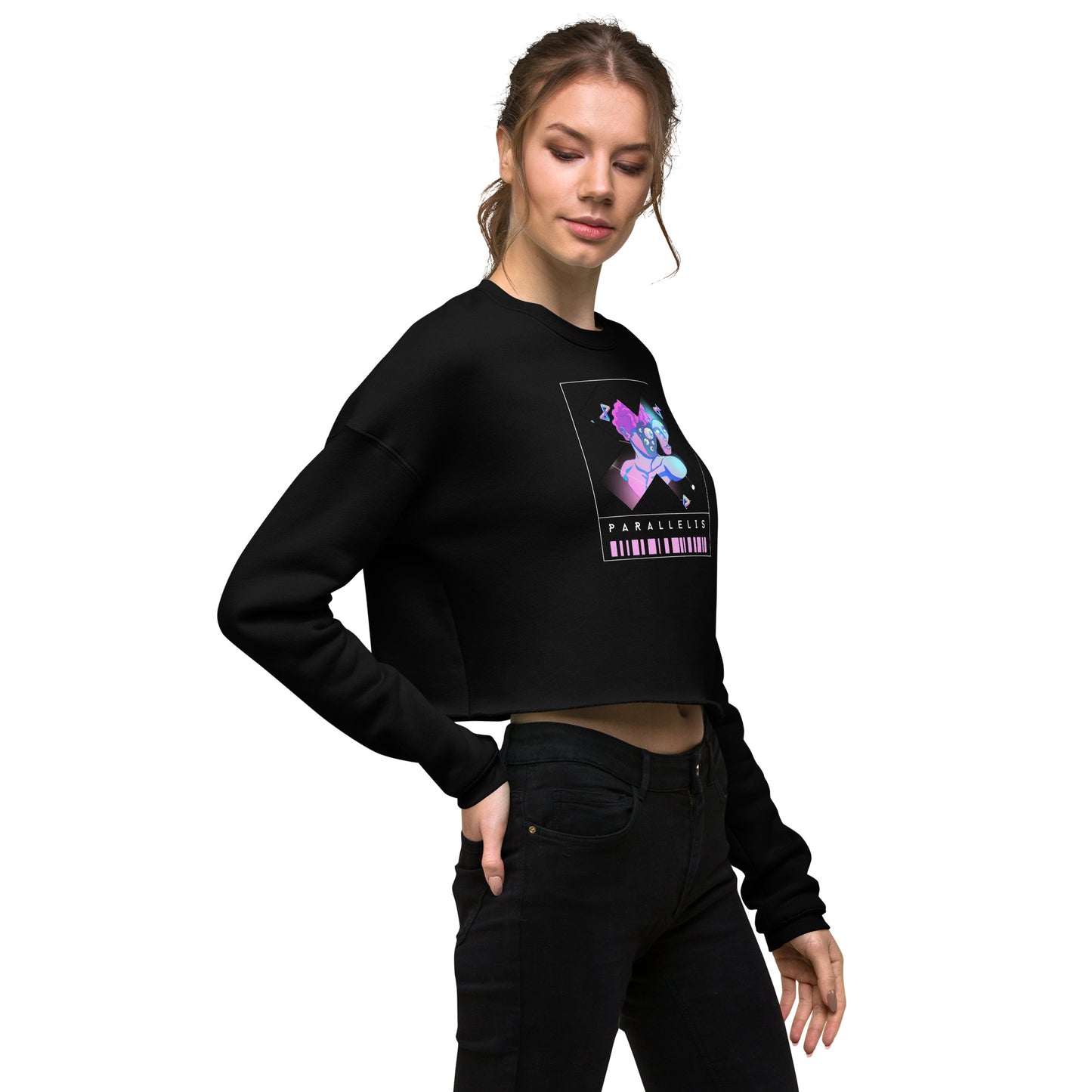 Parallelis Women's Crop Sweatshirt - FLAKOUT