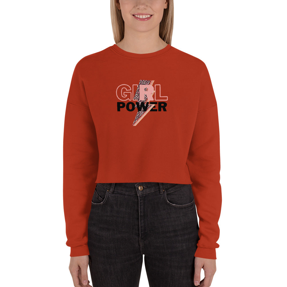 Queenly Girl Power Rebellion Women's Crop Sweatshirt - Brick - FLAKOUT