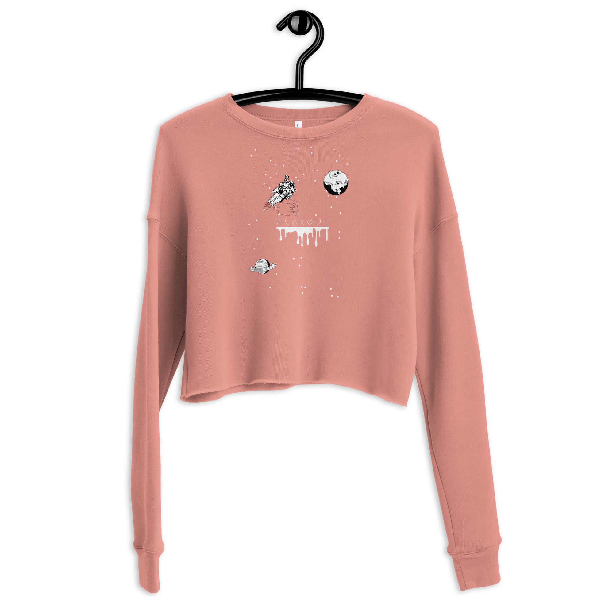 Astronaut Women's Crop Sweatshirt - Mauve - FLAKOUT