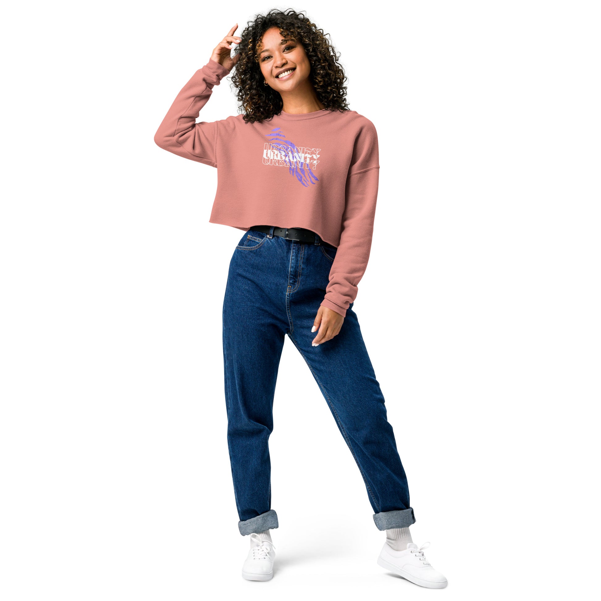 Streetwise Urbanity Women's Crop Sweatshirt - Mauve - FLAKOUT