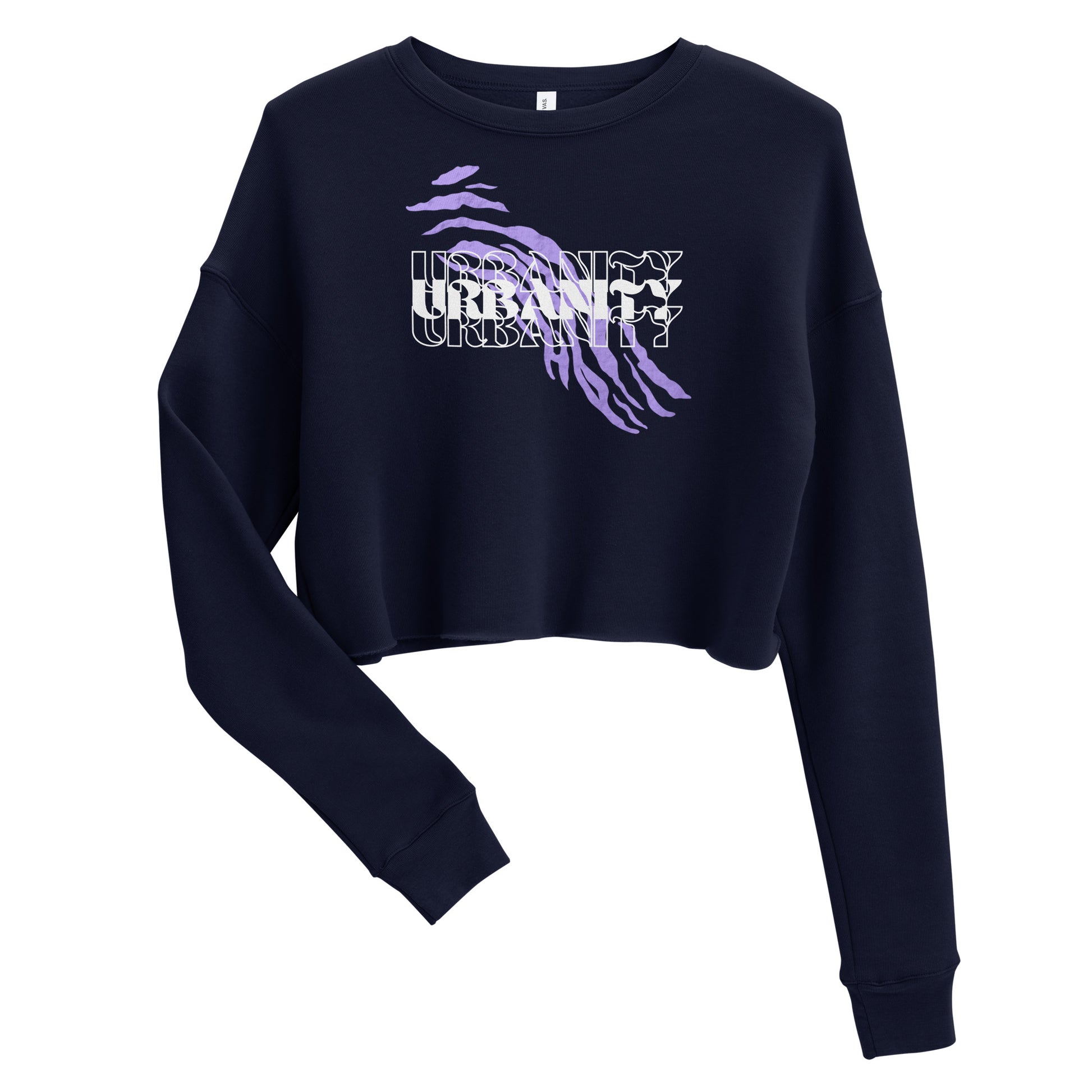 Streetwise Urbanity Women's Crop Sweatshirt - Navy - FLAKOUT