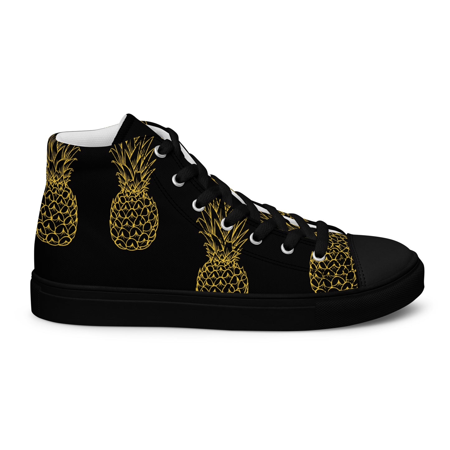 Pineapple Bliss Women's High Top Canvas Shoes - FLAKOUT