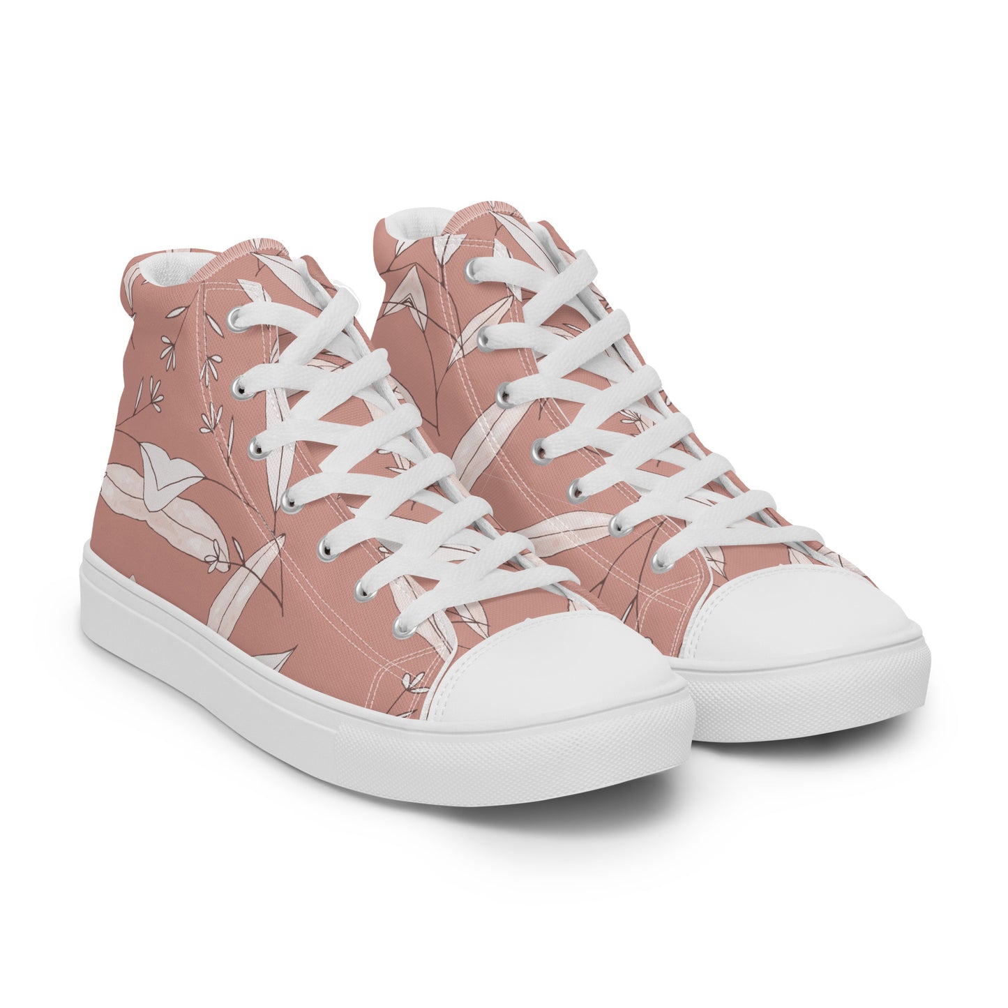 Feathered Finesse Women's High Top Canvas Shoes - FLAKOUT