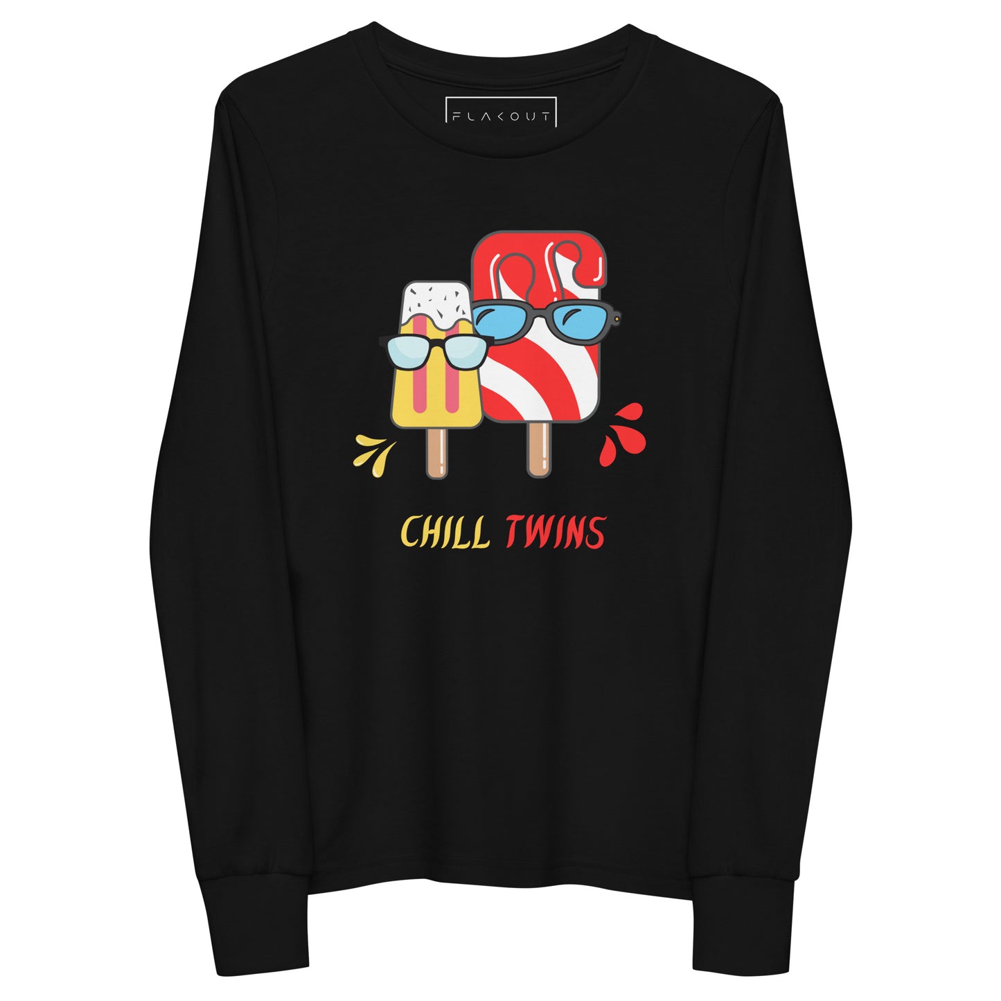 Chill Twins Unisex Kid's Long Sleeve Tee - FLAKOUT