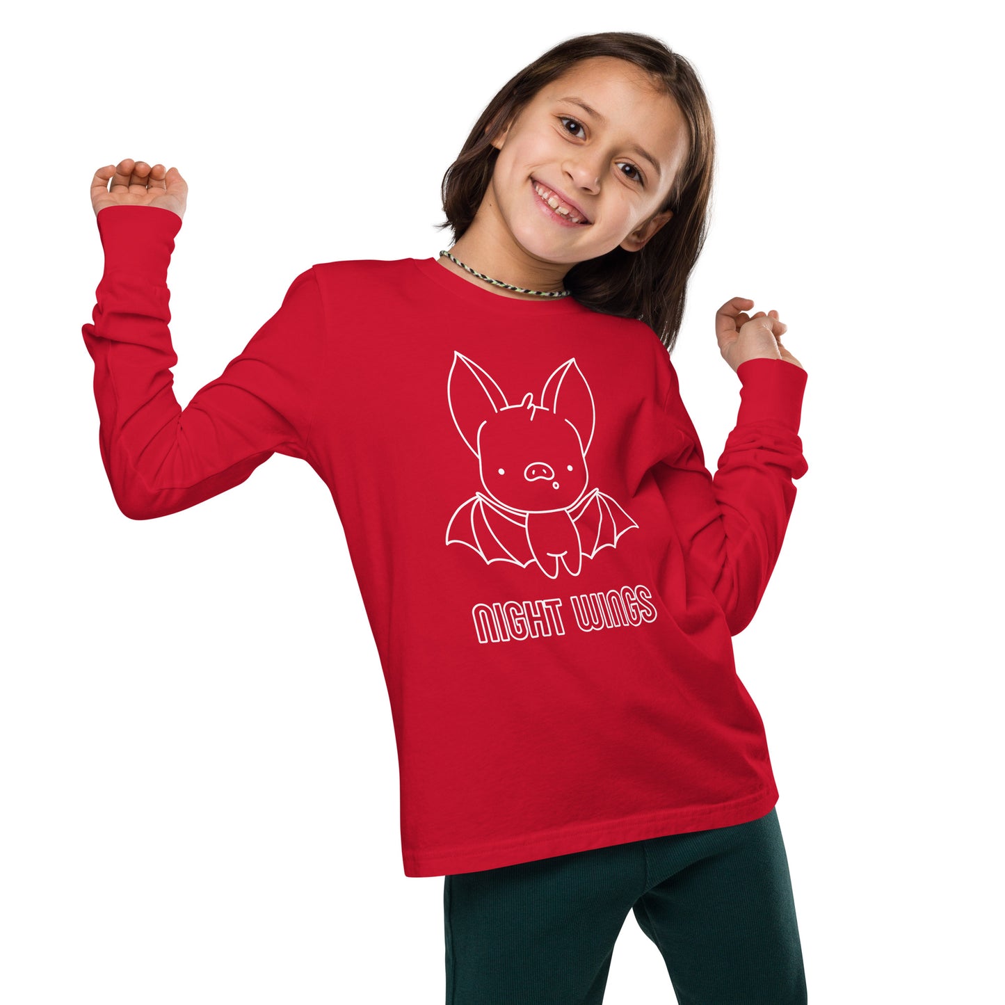 Night Wings Unisex Kid's Long Sleeve Tee - FLAKOUT