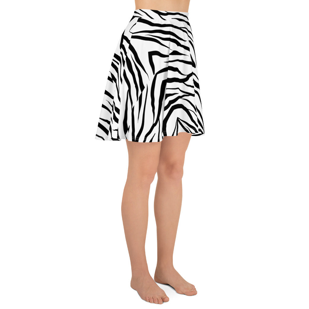 Striped Zebra Vibrance Women's Skater Skirt - FLAKOUT