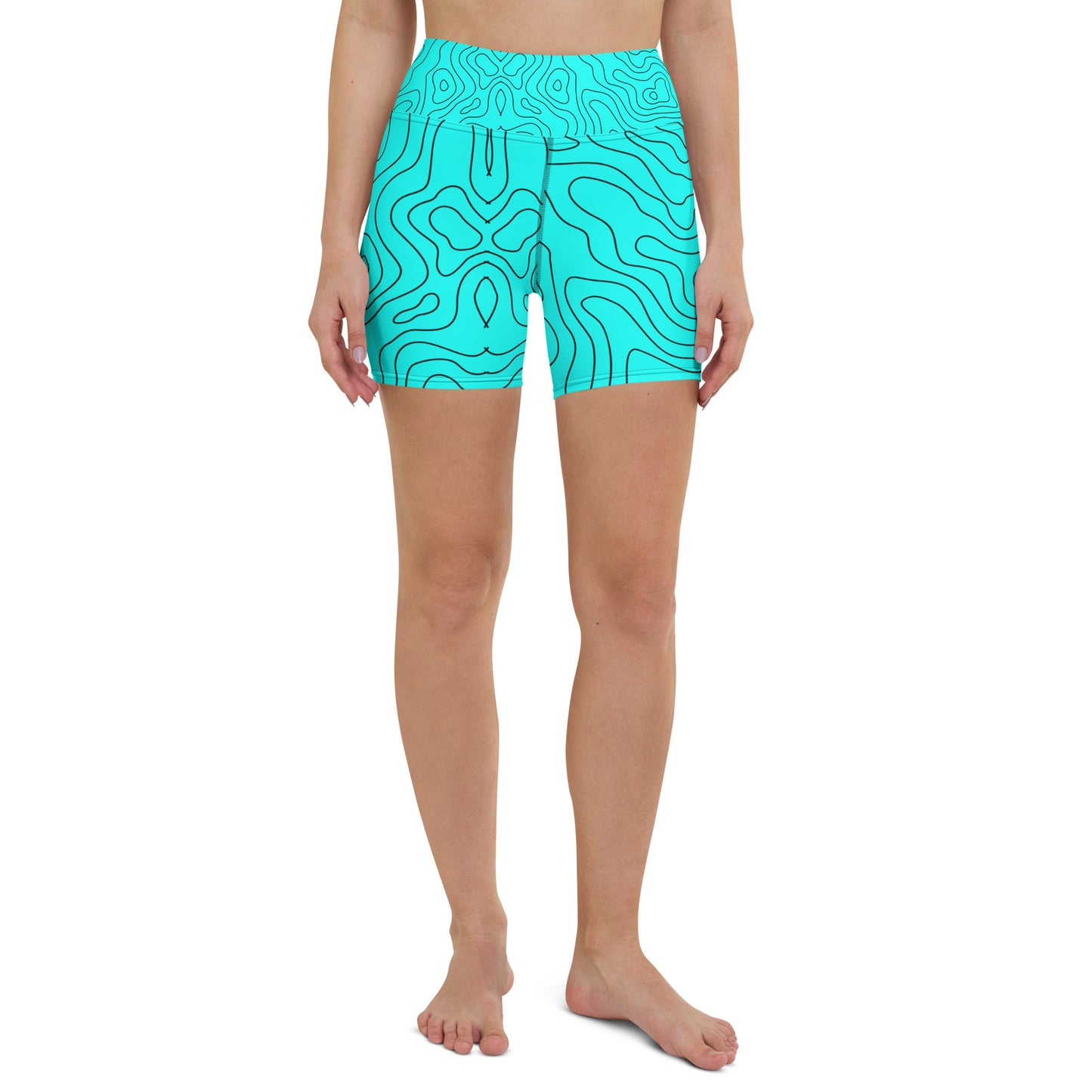 Blue Abyss Women's Yoga Shorts - FLAKOUT